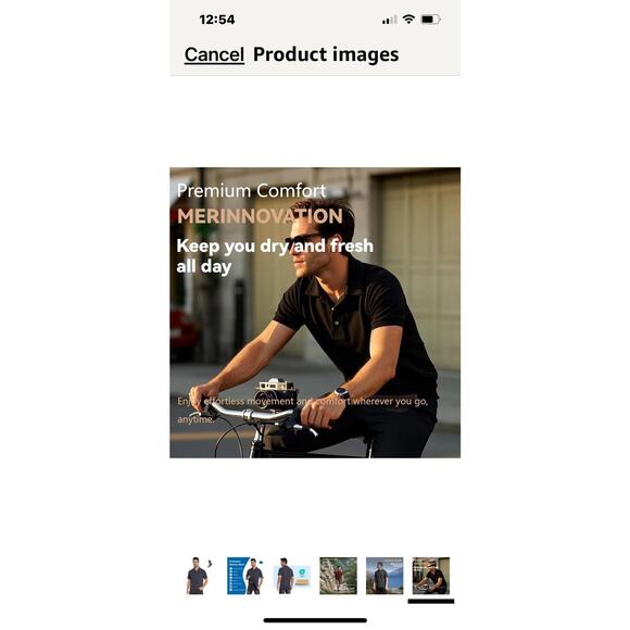 Men's 100% Merino Wool Polo Shirt, Short Sleeve Breathable - Black - Picture 5 of 10